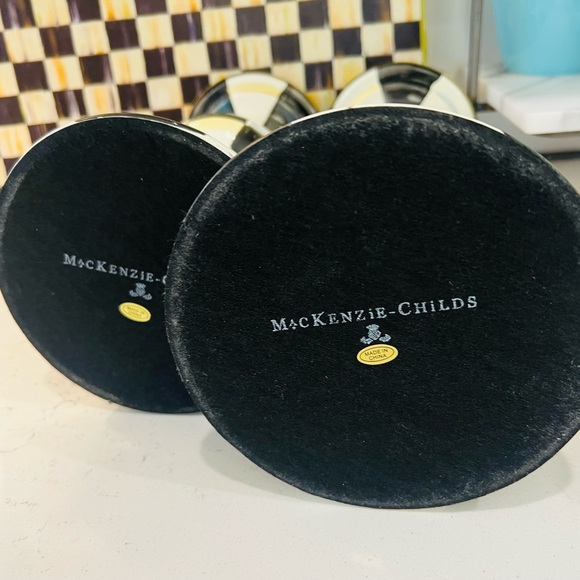 MACKENZIE-CHILDS Courtly Check Pillar Candlesticks Medium And Large - Picture 7 of 7